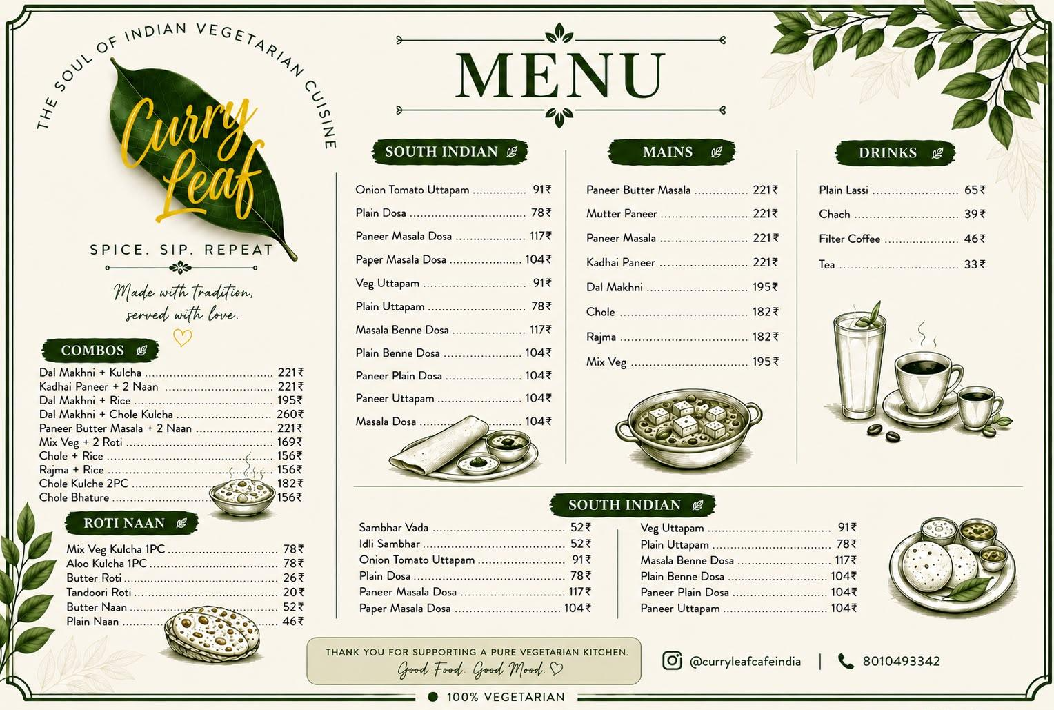 Curry Leaf restaurant menu